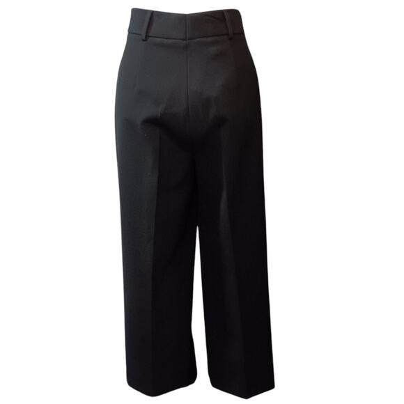 NEW AKRIS PUNTO Wide Leg Pants 14 Tailored 35x26 Similar to Cropped Chiaro Black - Picture 2 of 13